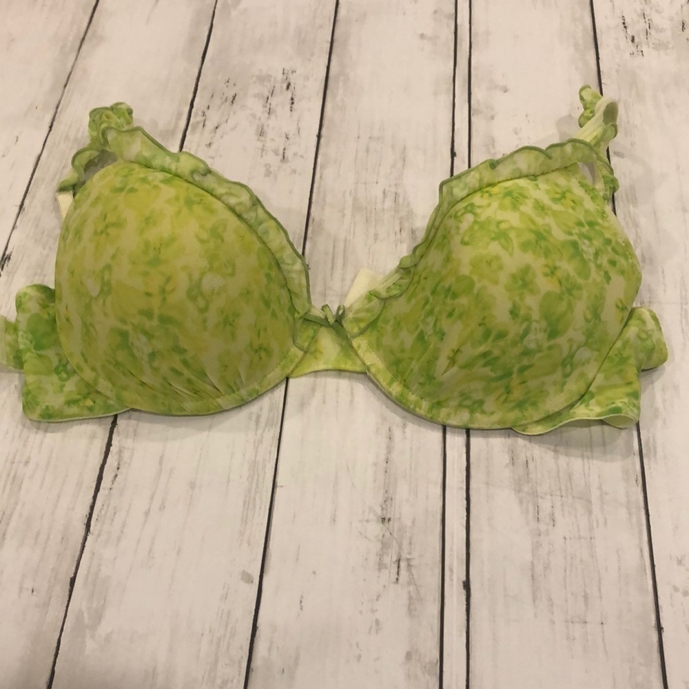 Disney Tiana Inspired Hidden Mickey Green Lace Bra 36C